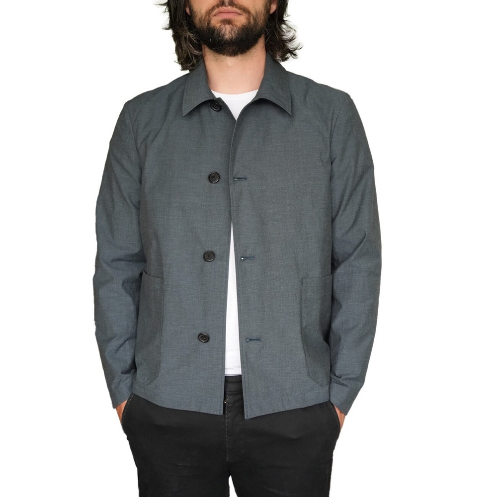 PS Paul Smith Cotton Twill Gray Jacket Workwear Style Pockets Preppy Sz XXL
